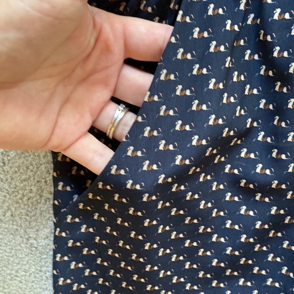 Anthropologie THML Equestrian Horse Pony Ruffle Pullover Animal Print Dress - L - Picture 8 of 8